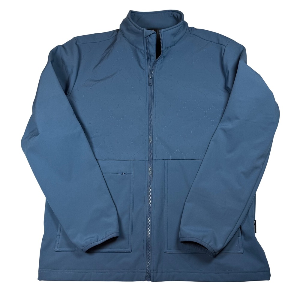 Maelreg Performance Mens Blue Quilted Softshell Fleece Lined Full Zip Jacket M